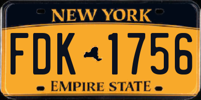 NY license plate FDK1756