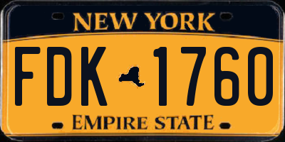 NY license plate FDK1760