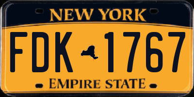 NY license plate FDK1767