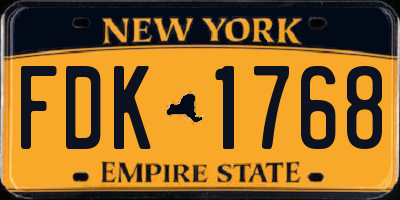 NY license plate FDK1768