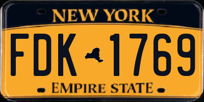 NY license plate FDK1769