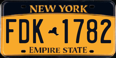 NY license plate FDK1782
