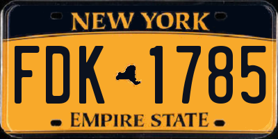 NY license plate FDK1785