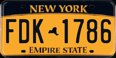 NY license plate FDK1786