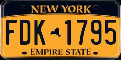 NY license plate FDK1795