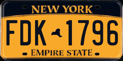 NY license plate FDK1796