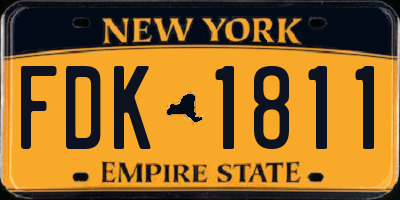 NY license plate FDK1811