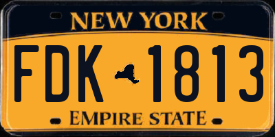 NY license plate FDK1813