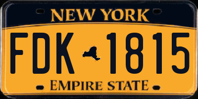 NY license plate FDK1815