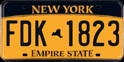 NY license plate FDK1823