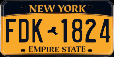 NY license plate FDK1824