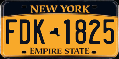 NY license plate FDK1825