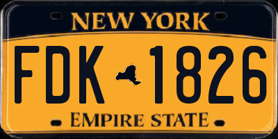 NY license plate FDK1826