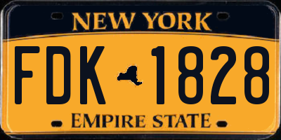 NY license plate FDK1828