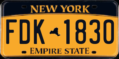 NY license plate FDK1830