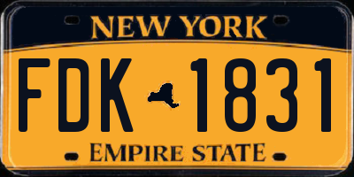 NY license plate FDK1831