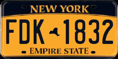 NY license plate FDK1832