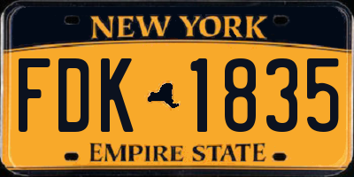 NY license plate FDK1835