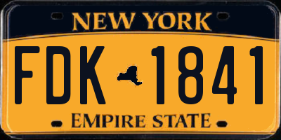 NY license plate FDK1841