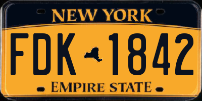 NY license plate FDK1842