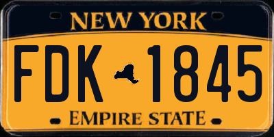 NY license plate FDK1845