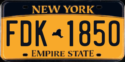 NY license plate FDK1850