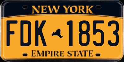 NY license plate FDK1853