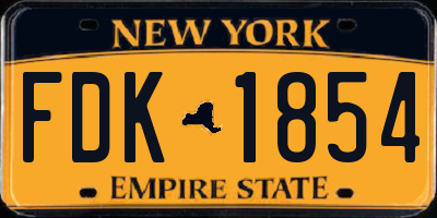 NY license plate FDK1854