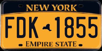 NY license plate FDK1855