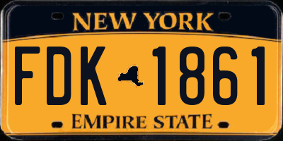 NY license plate FDK1861