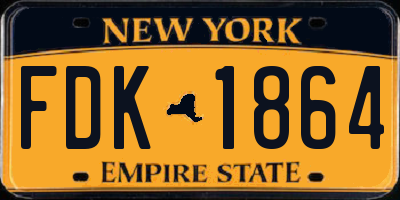 NY license plate FDK1864