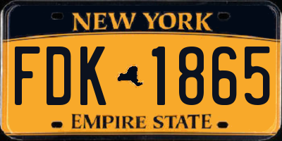 NY license plate FDK1865