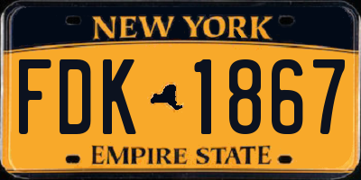 NY license plate FDK1867