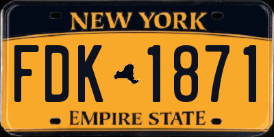 NY license plate FDK1871