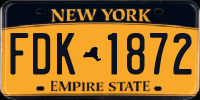 NY license plate FDK1872