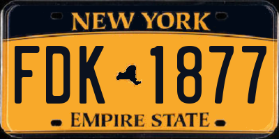 NY license plate FDK1877