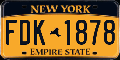 NY license plate FDK1878