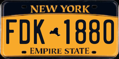 NY license plate FDK1880