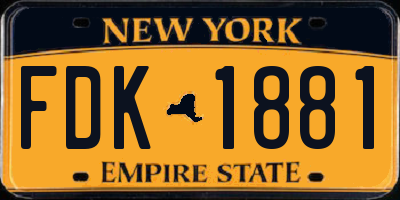 NY license plate FDK1881