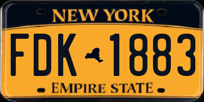 NY license plate FDK1883