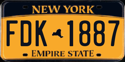 NY license plate FDK1887