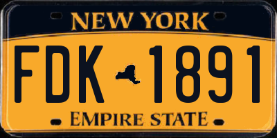 NY license plate FDK1891