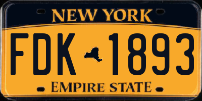 NY license plate FDK1893