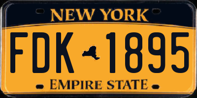 NY license plate FDK1895