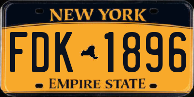 NY license plate FDK1896