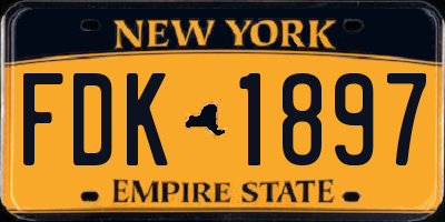 NY license plate FDK1897