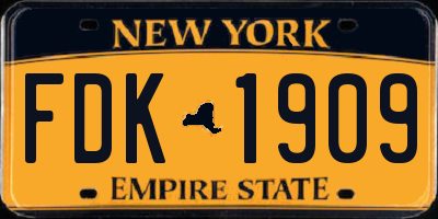 NY license plate FDK1909
