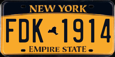 NY license plate FDK1914