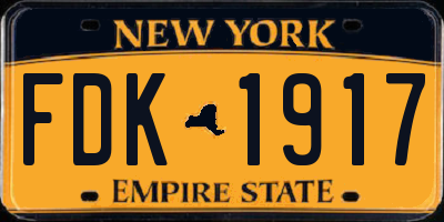NY license plate FDK1917