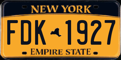 NY license plate FDK1927